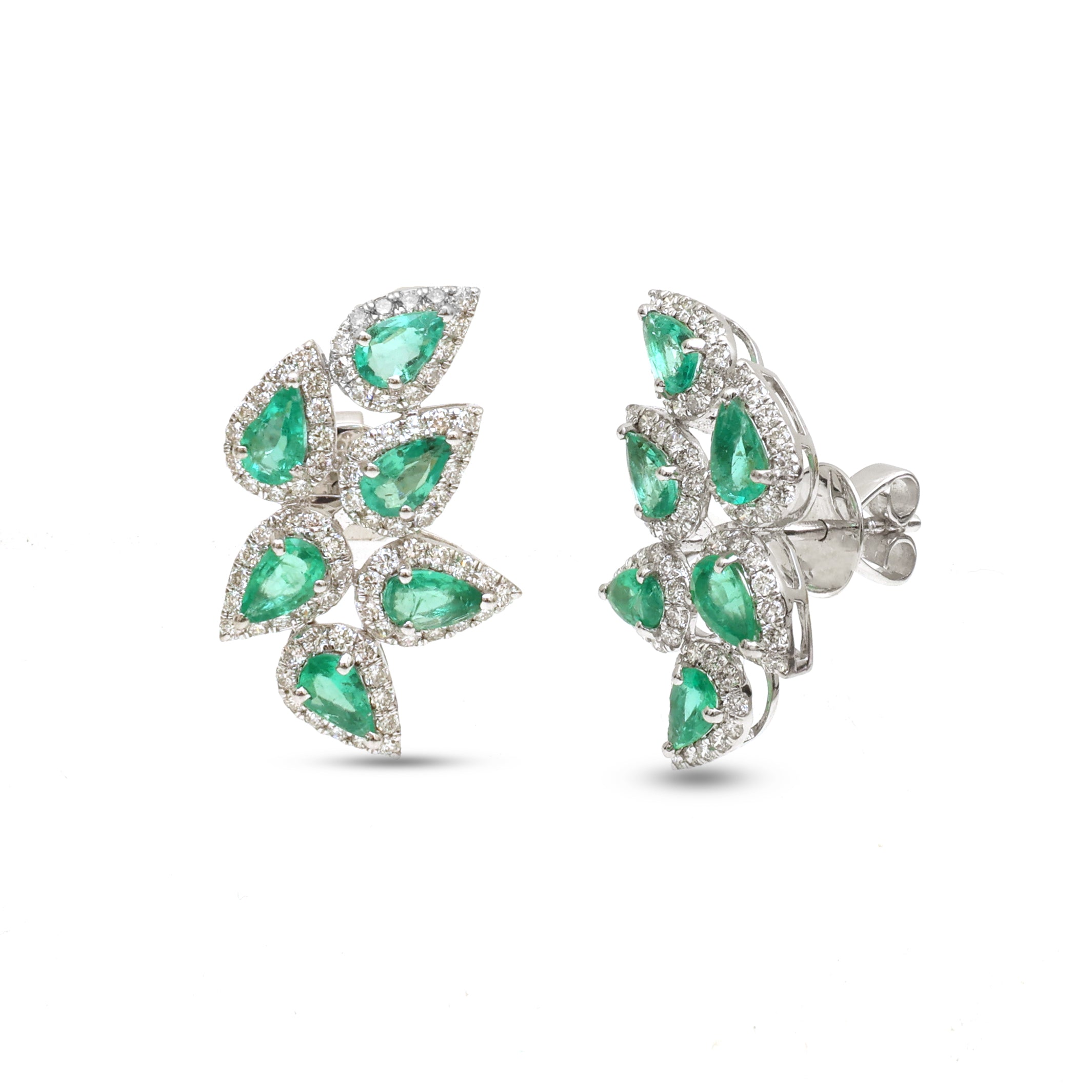 JPERG-4100/11281 Emerald Diamond Earring | 18K