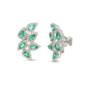 JPERG-4100/11281 Emerald Diamond Earring | 18K