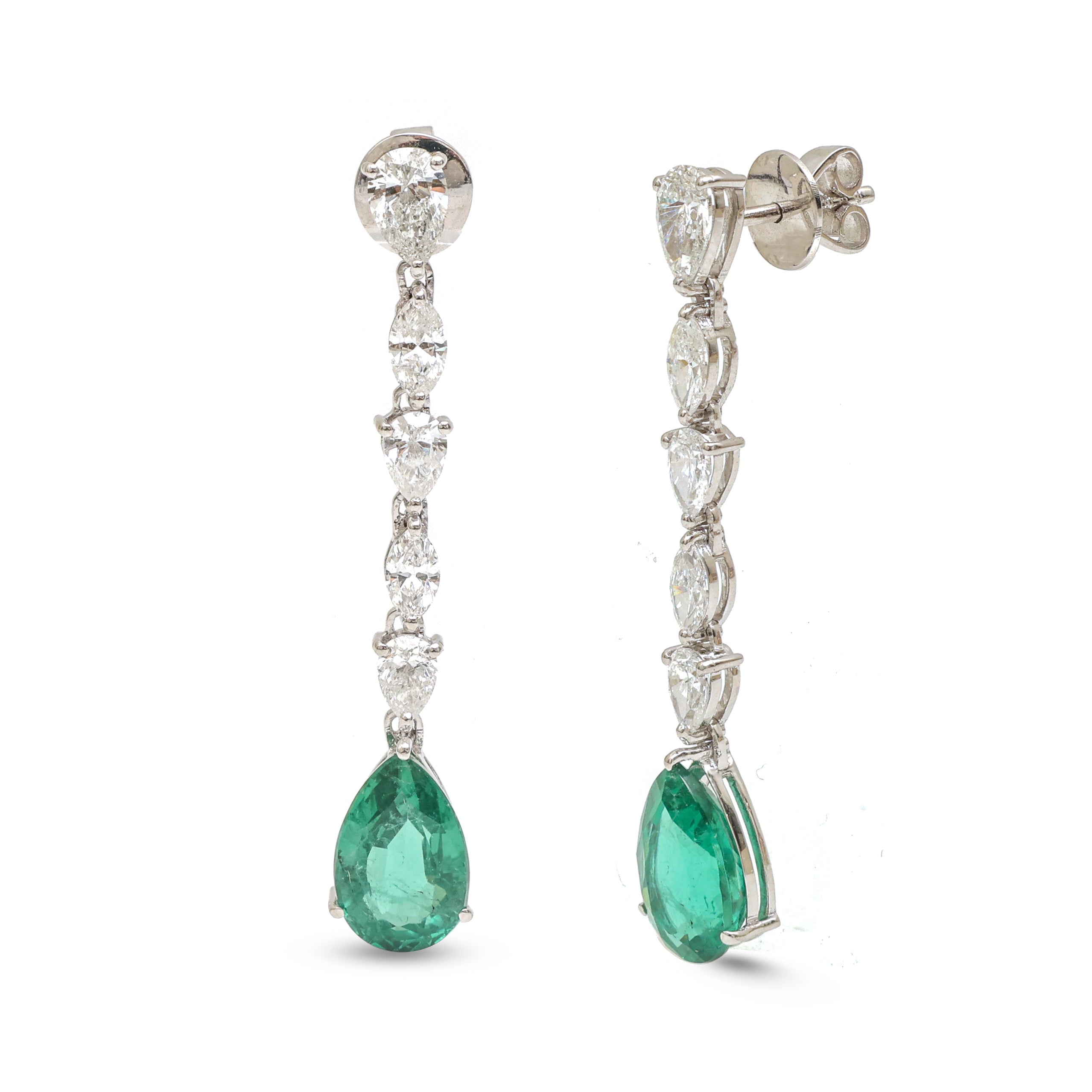 JPERG-4120/11373 Emerald Diamond Earring | 18K
