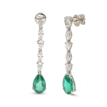 JPERG-4120/11373 Emerald Diamond Earring | 18K