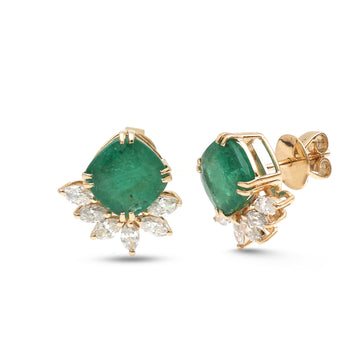JPERG-4121/11374 Emerald Diamond Earring | 14K
