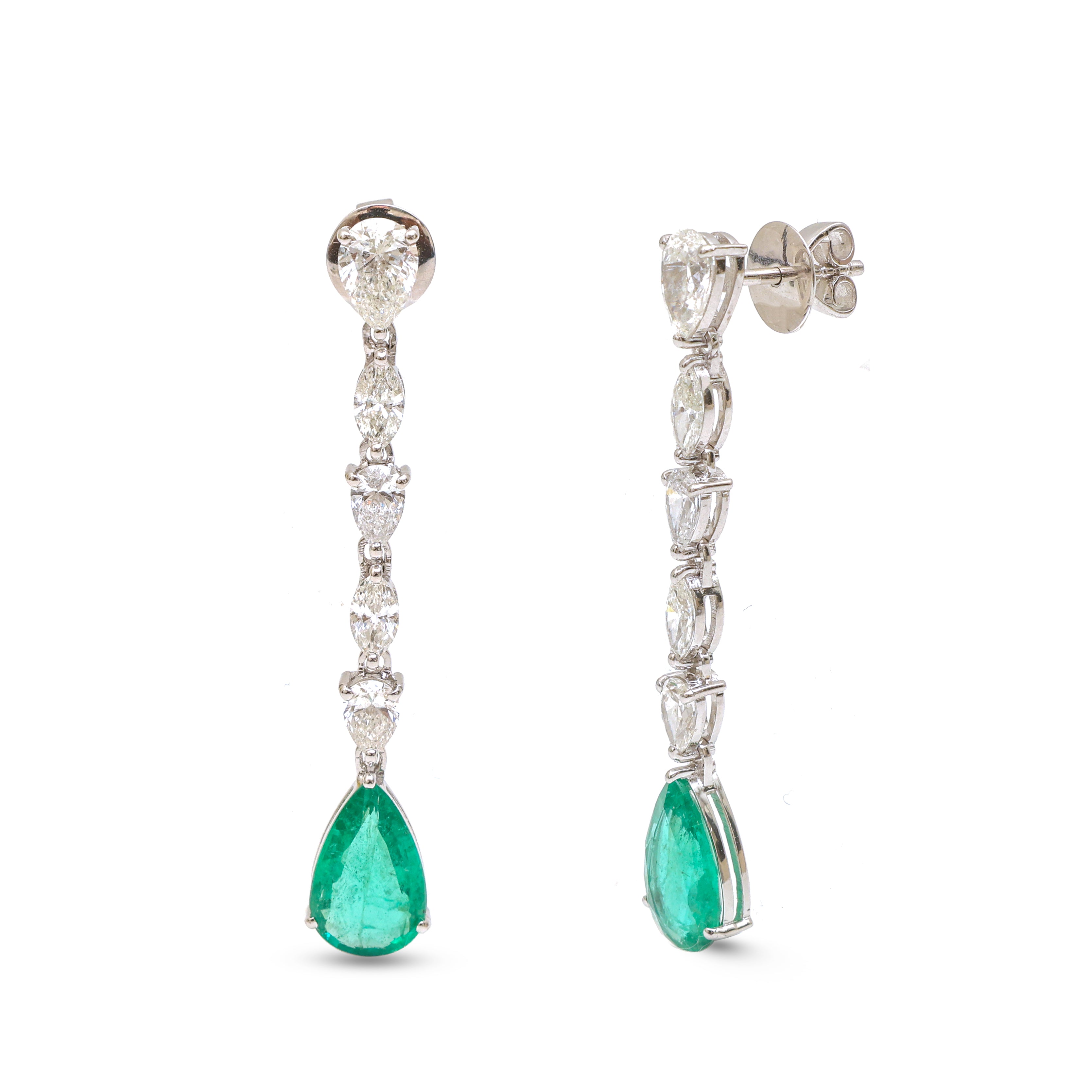 JPERG-4124/11377 Emerald Diamond Earring | 18K