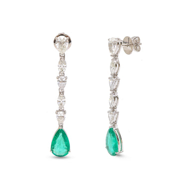 JPERG-4124/11377 Emerald Diamond Earring | 18K
