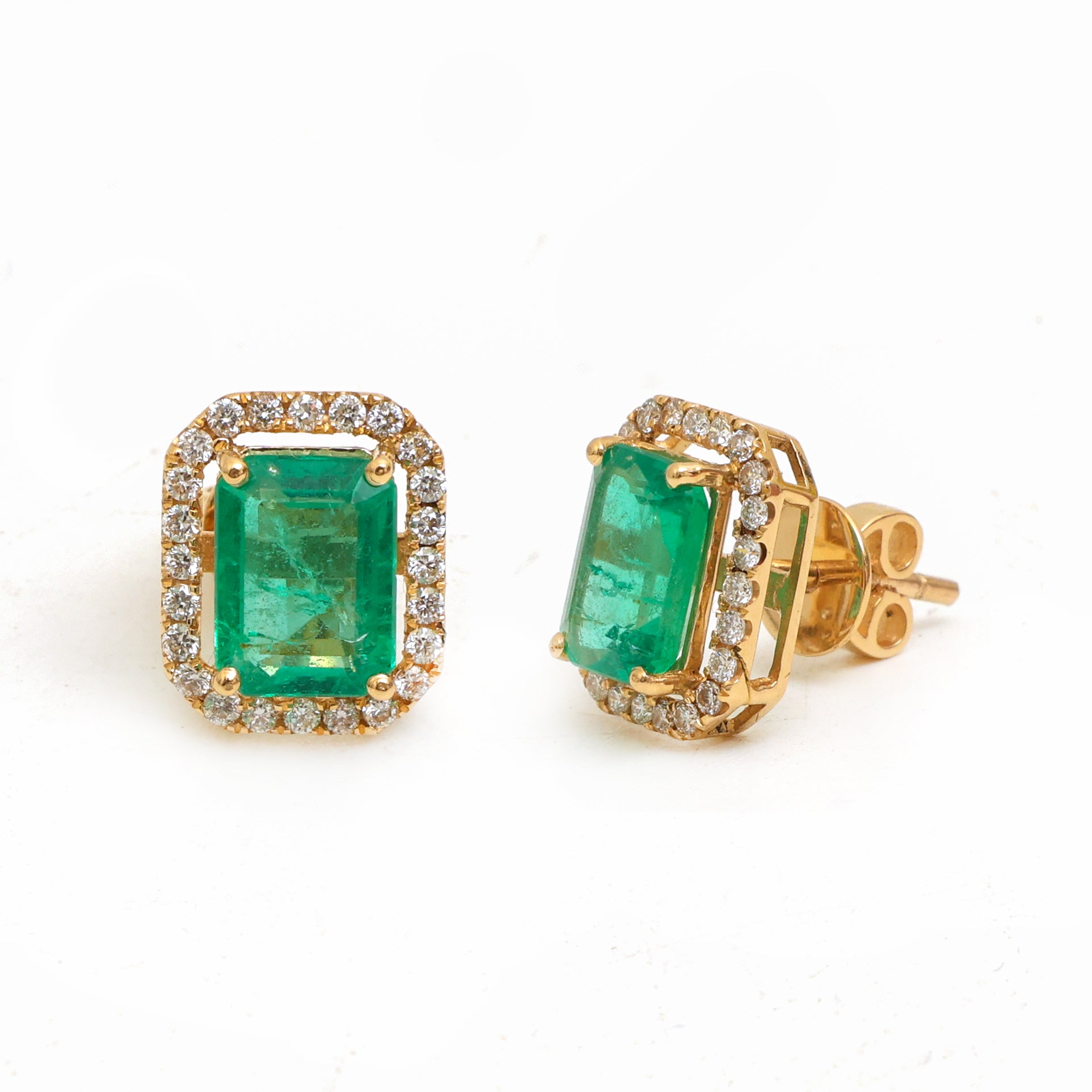 JPERG-4130/11410 Diamond Emerald Earring | 14K