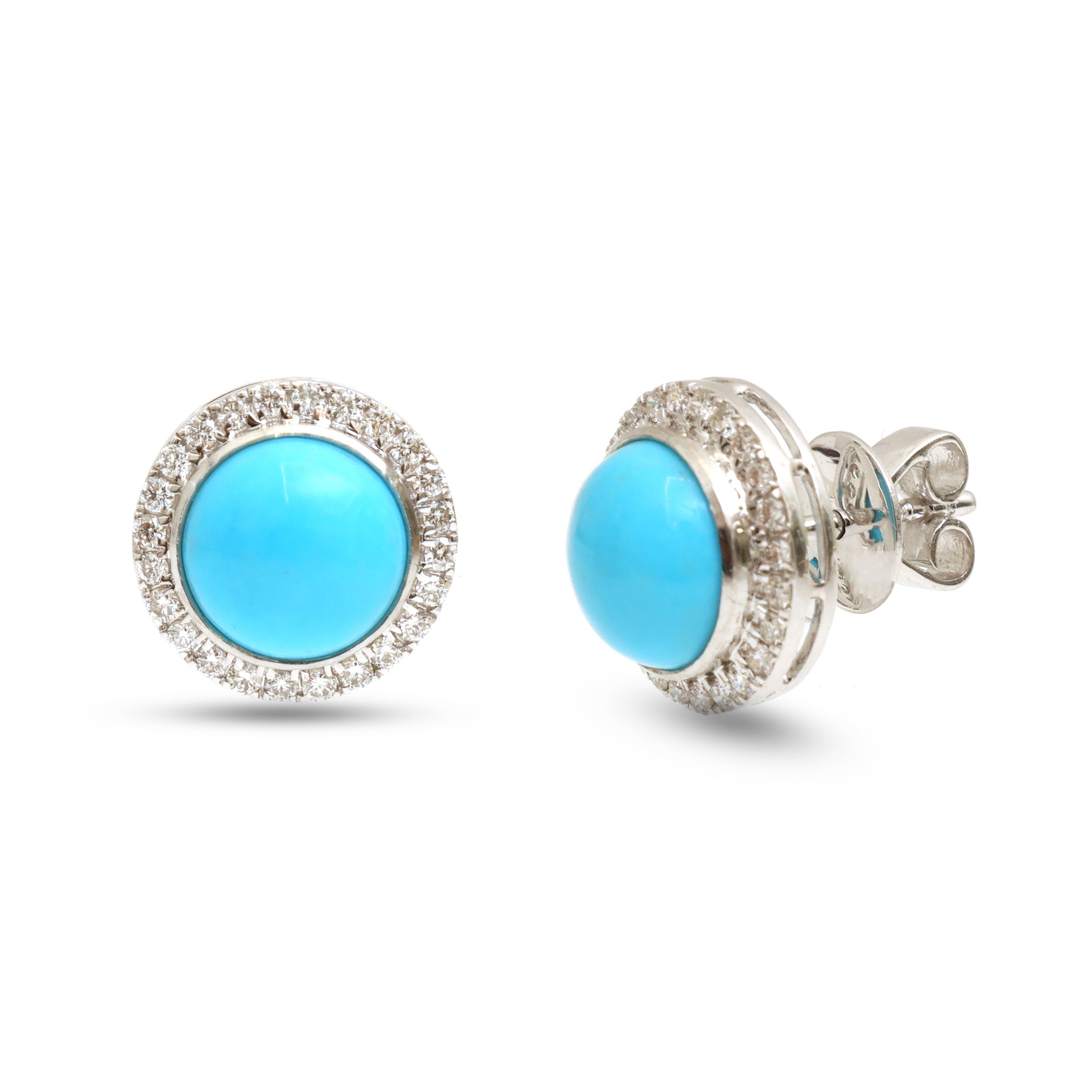 JPERG-4133/11419 Turquoise Diamond Earring | 14K