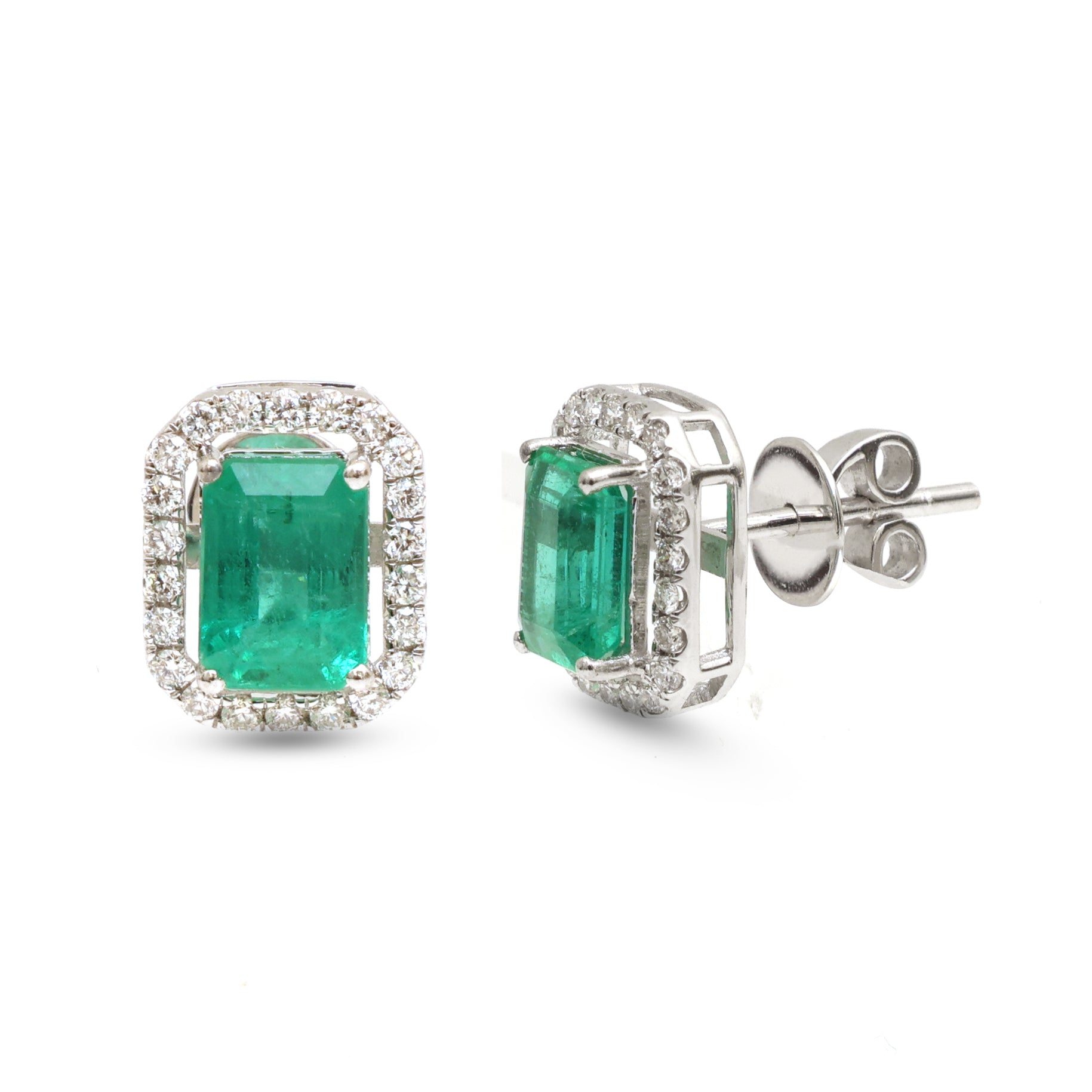 JPERG-4139/11434 Diamond Emerald Earring | 18K