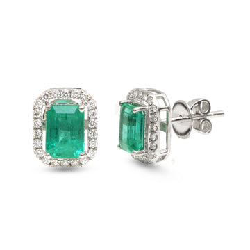 JPERG-4139/11434 Diamond Emerald Earring | 18K