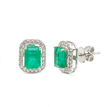 JPERG-4140/11435 Diamond Emerald Earring | 18K