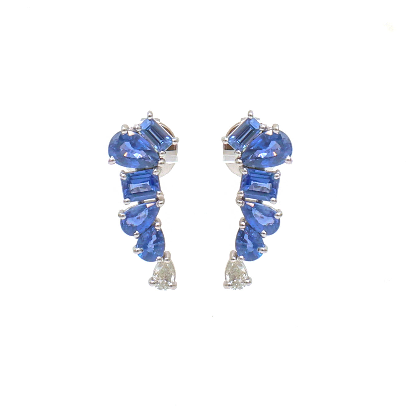 JPERG-4152/11470 Diamond Blue Sapphire Earring | 18K