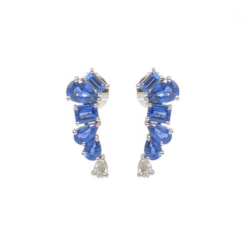 JPERG-4152/11470 Diamond Blue Sapphire Earring | 18K