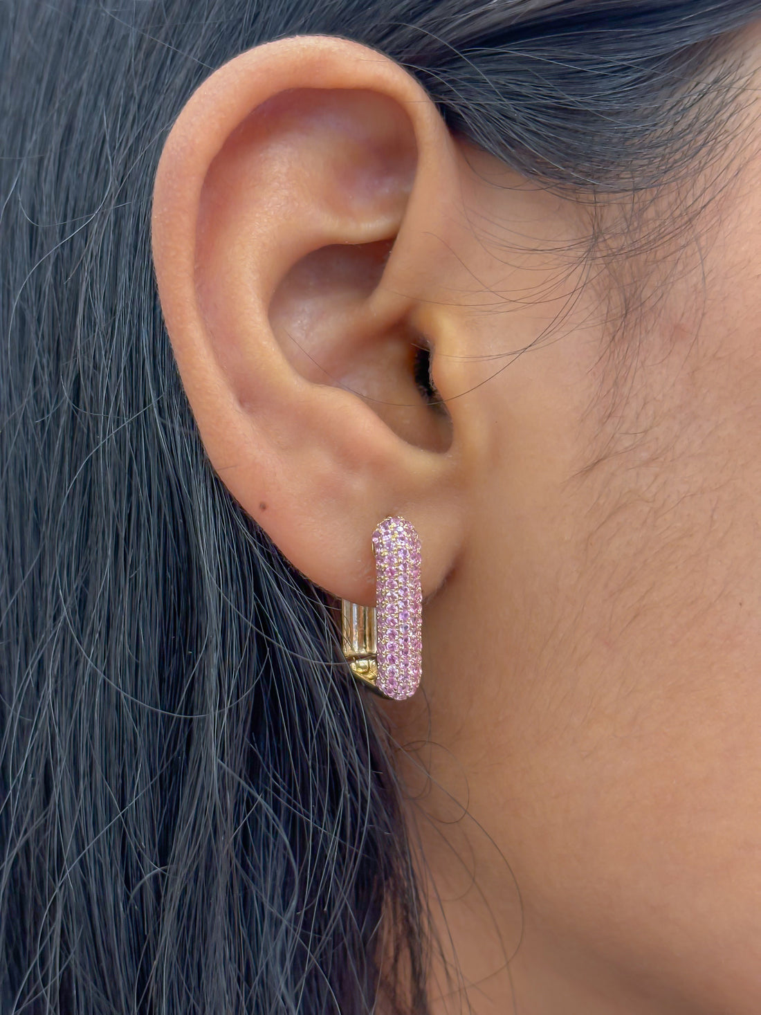 JPERG-4157/11475 Pink Sapphire Earring | 14K