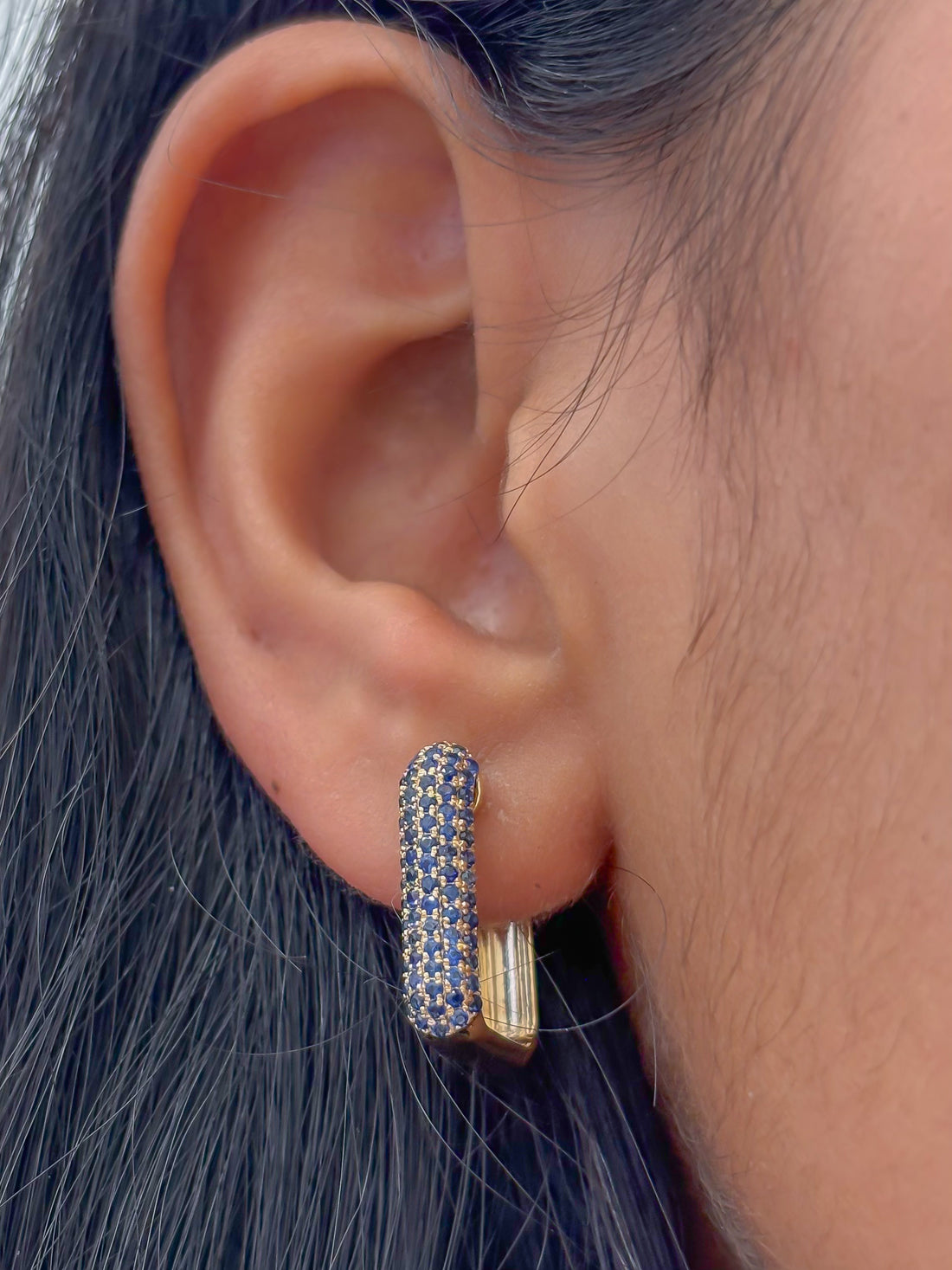 JPERG-4159/11477 Blue Sapphire Earring | 14K
