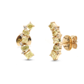 JPERG-4168/11565 Yellow Diamond Diamond Earring | 18K
