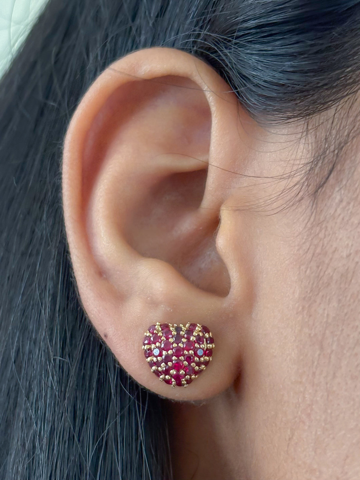JPERG-417/2236 Ruby Round Studs Earring | 14K
