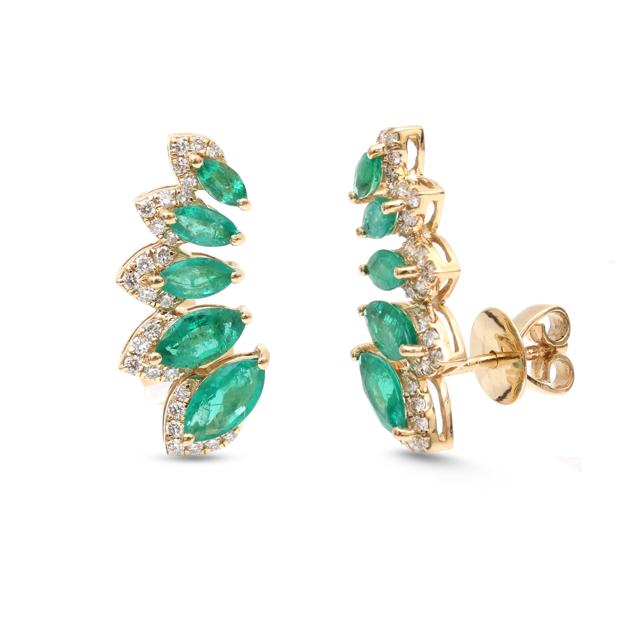 JPERG-4171/11568 Emerald Diamond Earring | 18K