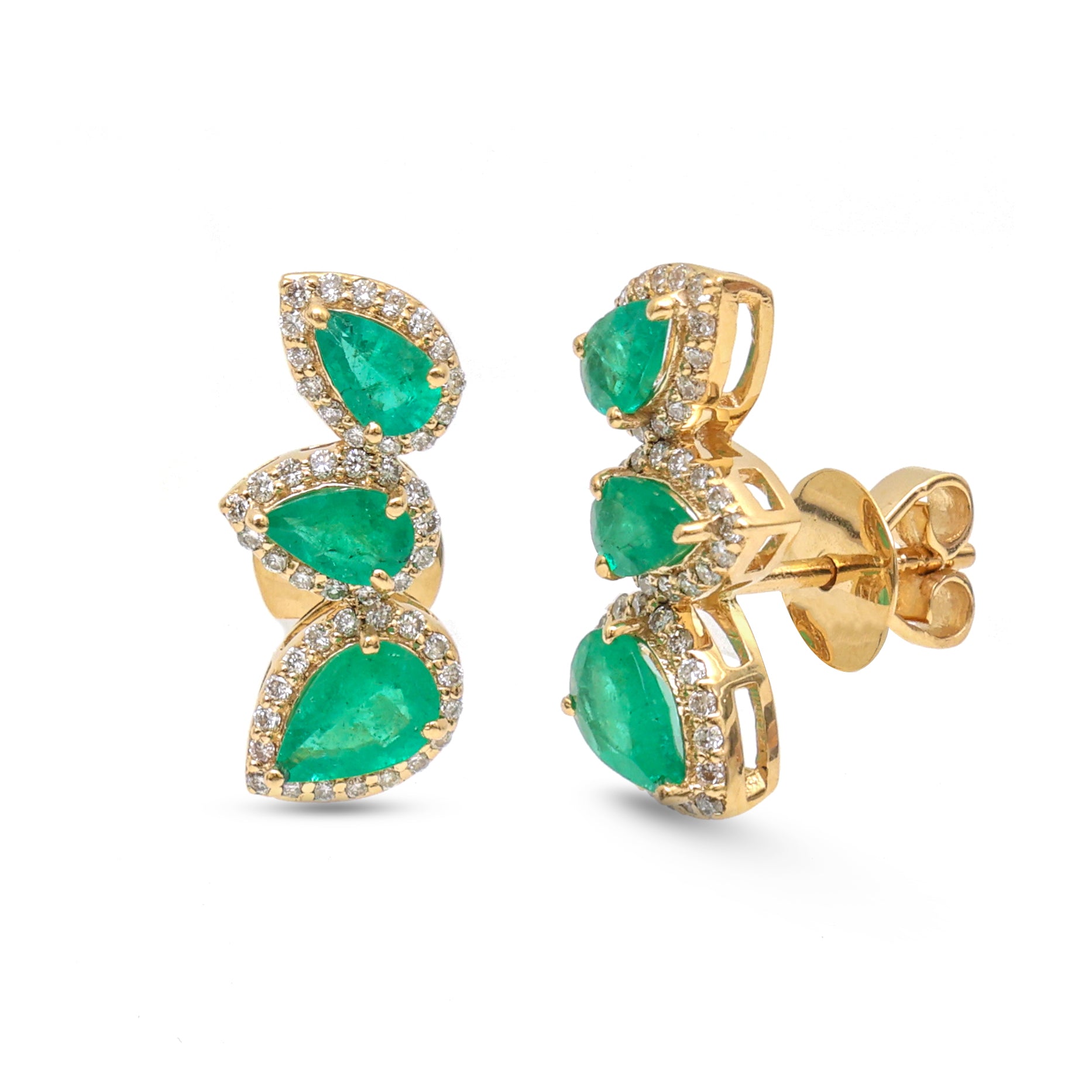 JPERG-4173/11570 Emerald Diamond Earring | 18K
