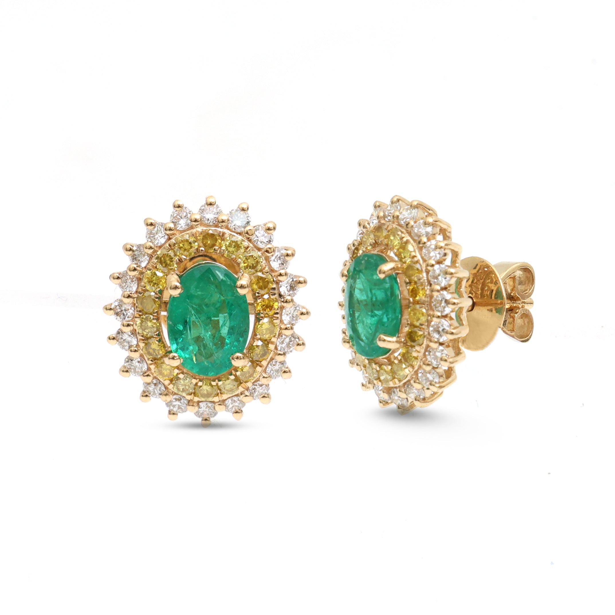 JPERG-4174/11571 Emerald Yellow Diamond Diamond Earring | 18K