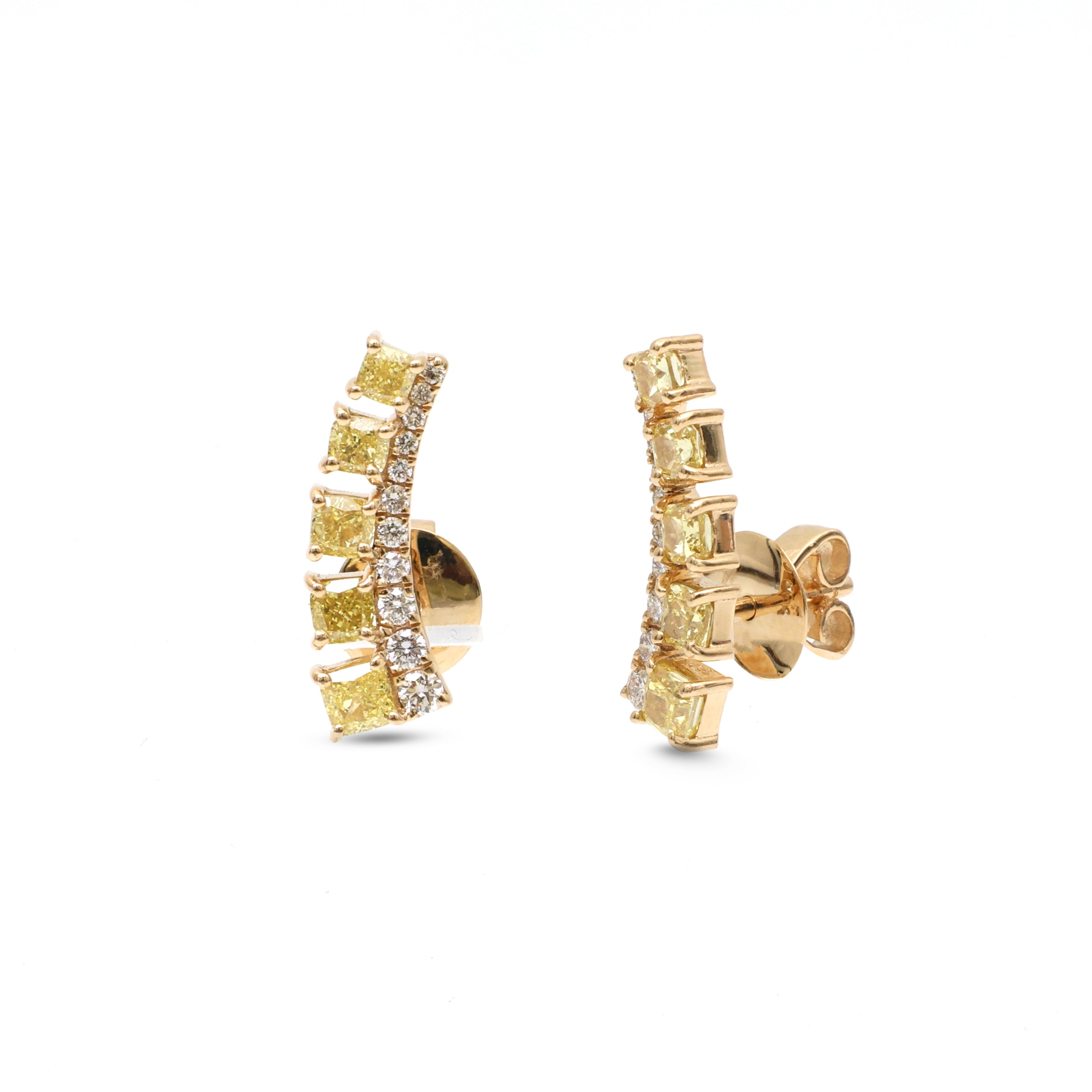 JPERG-4175/11572 Yellow Diamond Diamond Earring | 18K
