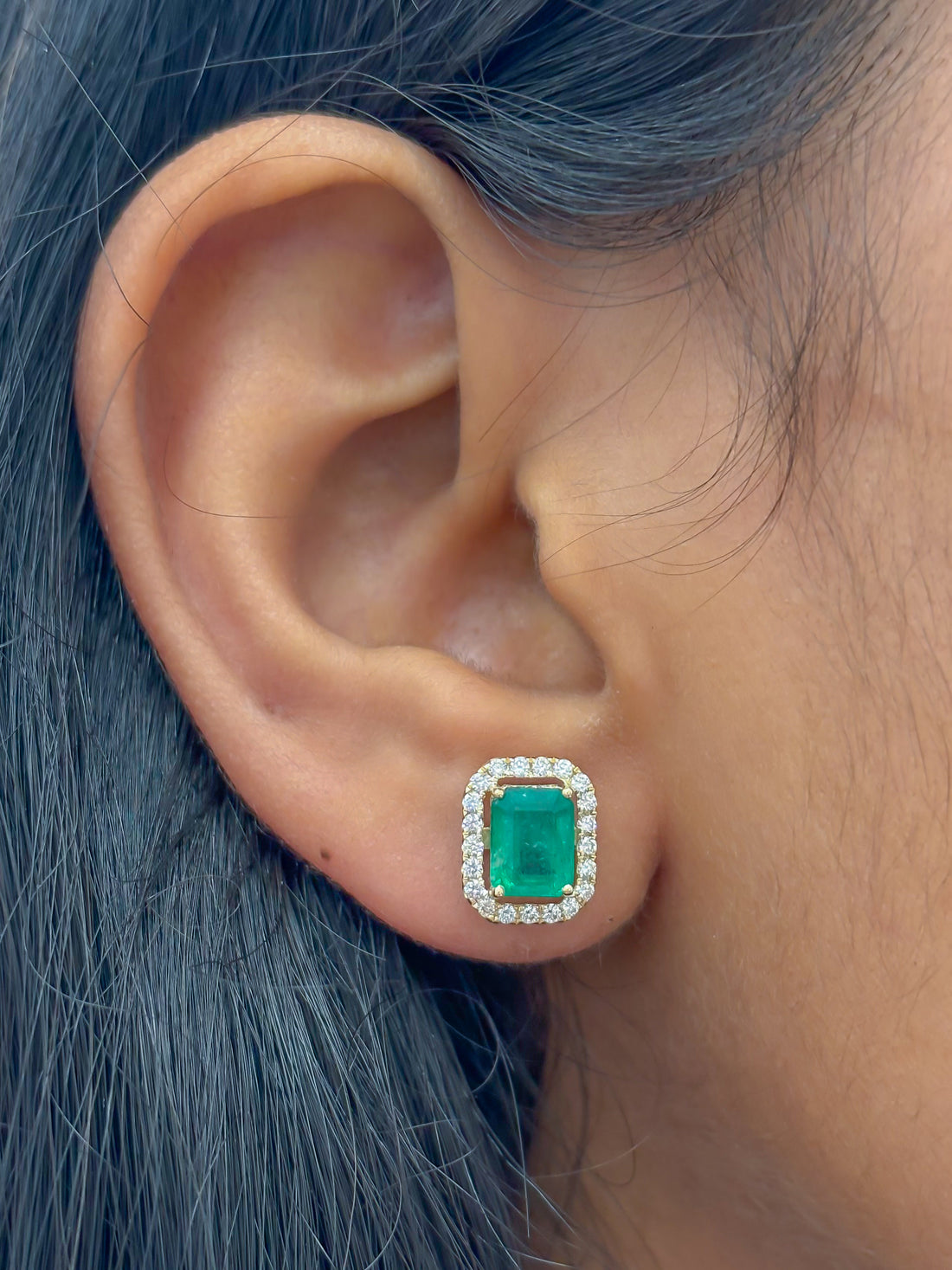 JPERG-4176/11580 Diamond Emerald Earring | 14K