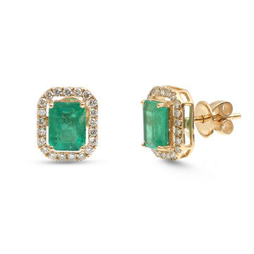 JPERG-4176/11580 Diamond Emerald Earring | 14K