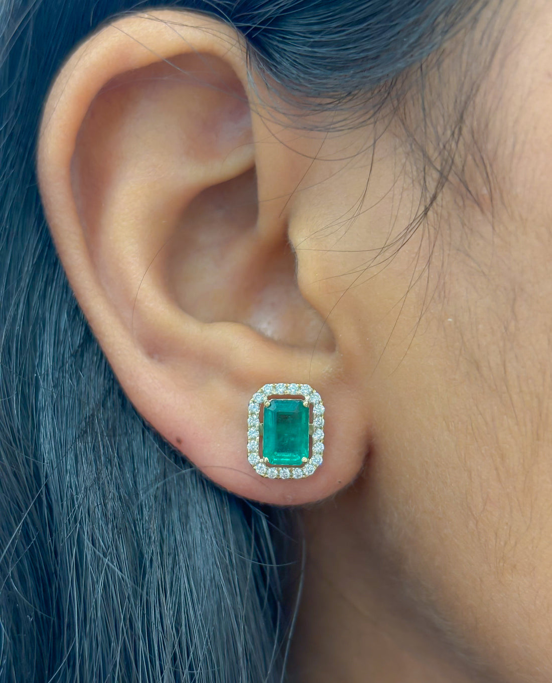 JPERG-4177/11581 Diamond Emerald Earring | 14K