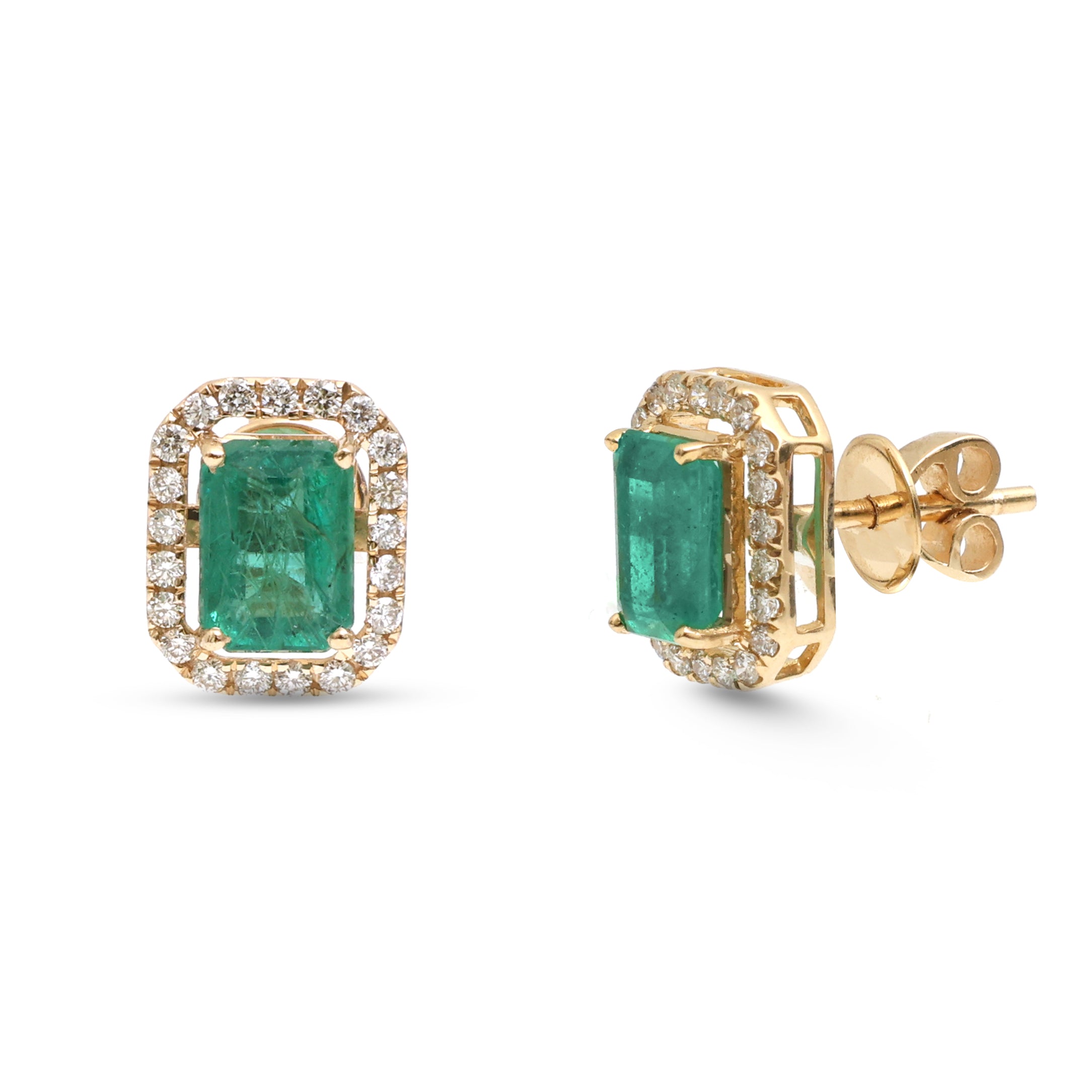 JPERG-4177/11581 Diamond Emerald Earring | 14K