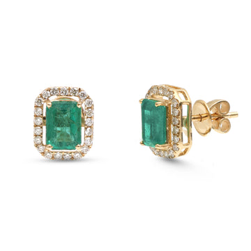JPERG-4177/11581 Diamond Emerald Earring | 14K