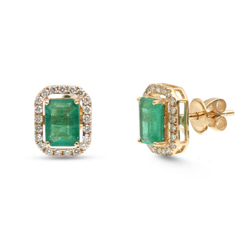 JPERG-4178/11582 Diamond Emerald Earring | 14K