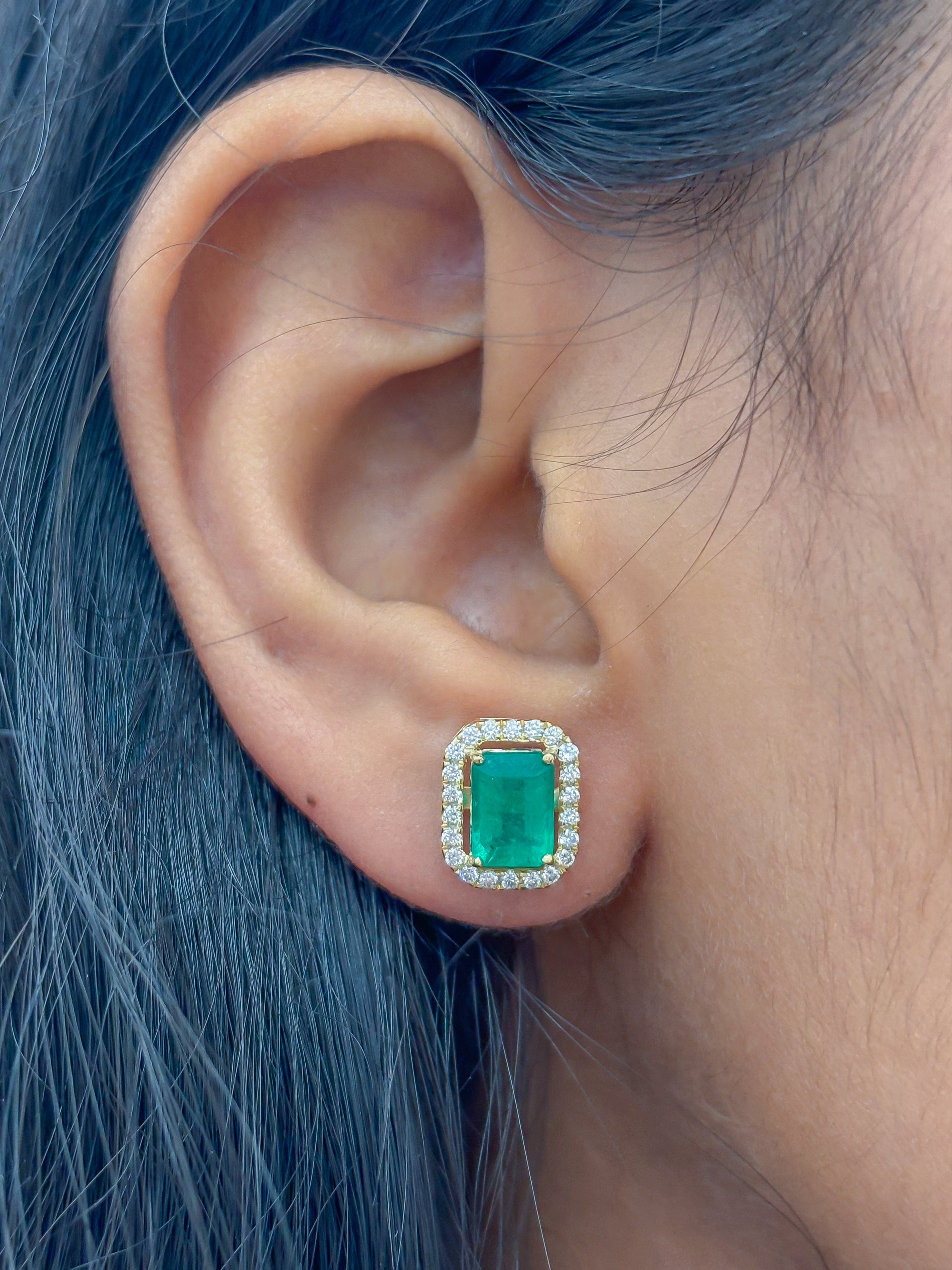 JPERG-4179/11583 Diamond Emerald Earring | 18K