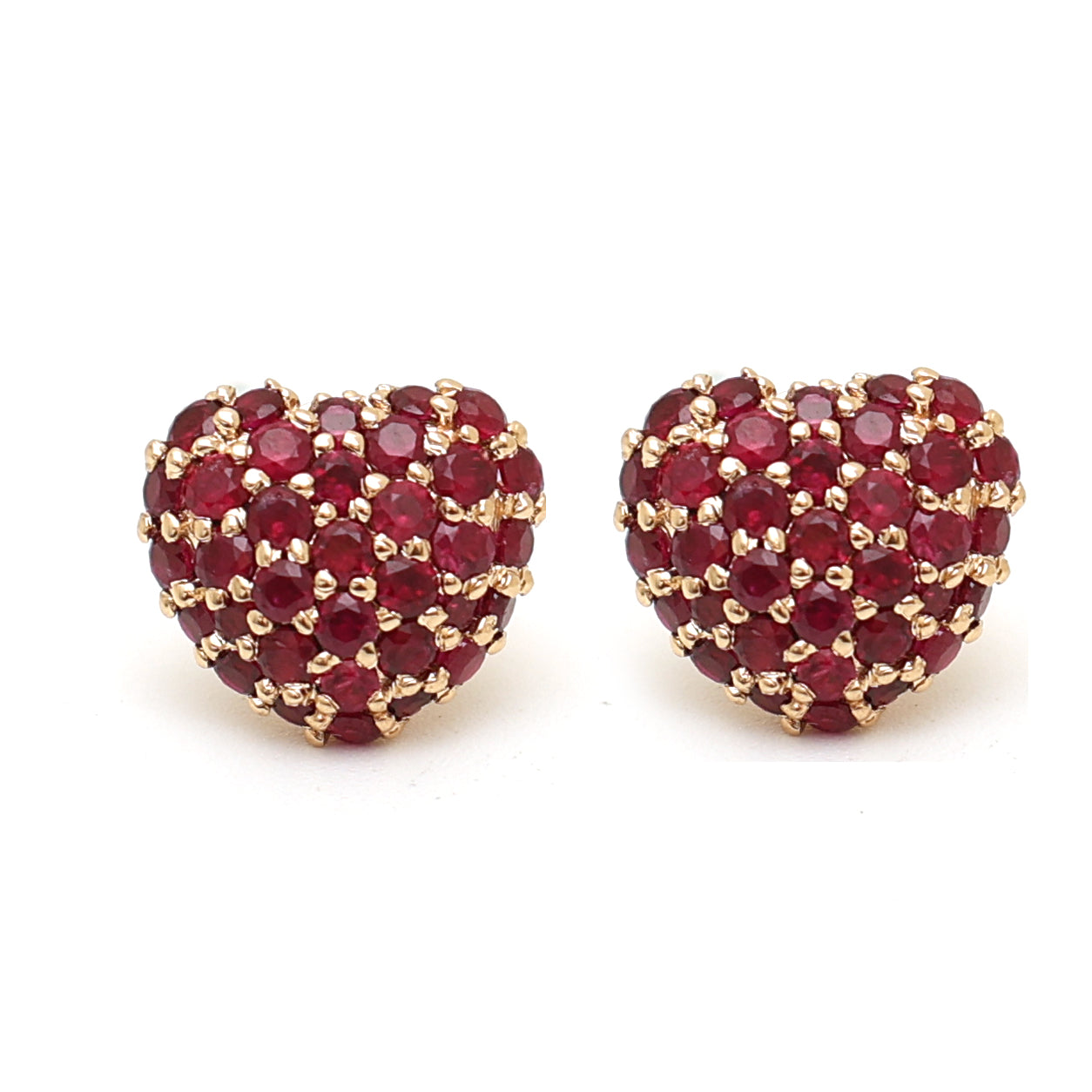 JPERG-417/2236 Ruby Round Studs Earring | 14K