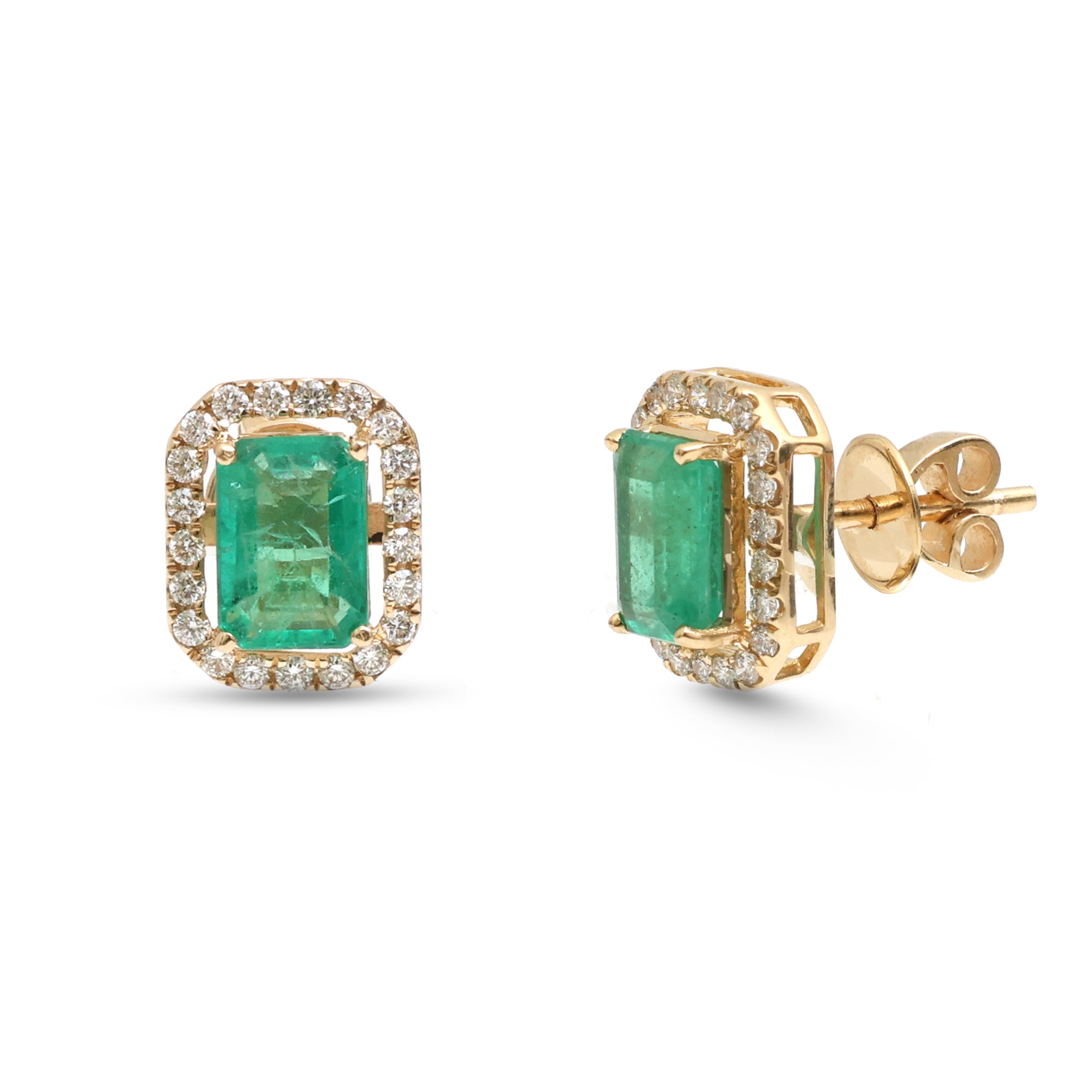 JPERG-4180/11584 Diamond Emerald Earring | 14K