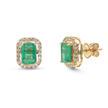 JPERG-4180/11584 Diamond Emerald Earring | 14K