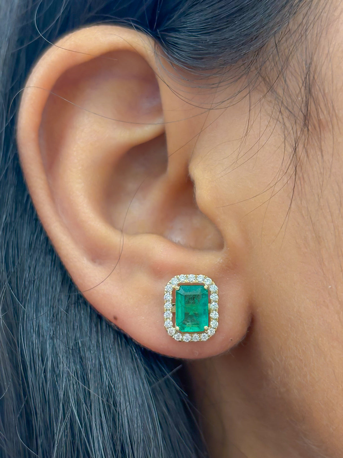 JPERG-4181/11585 Diamond Emerald Earring | 18K