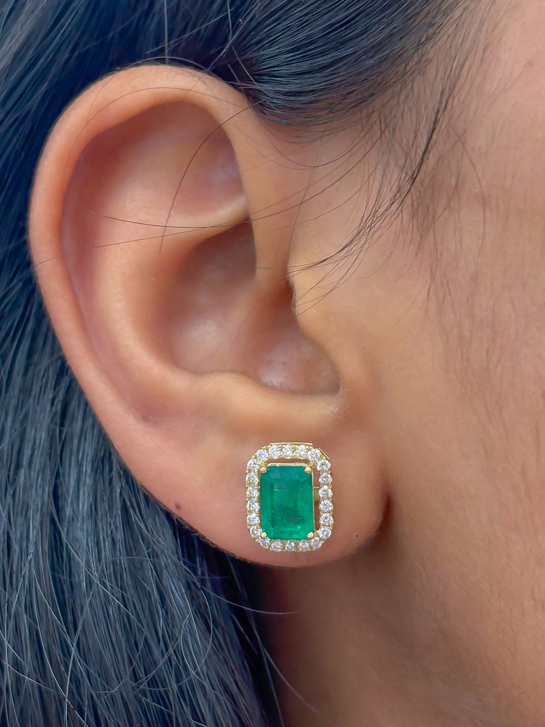 JPERG-4182/11586 Diamond Emerald Earring | 18K
