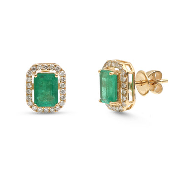 JPERG-4182/11586 Diamond Emerald Earring | 18K
