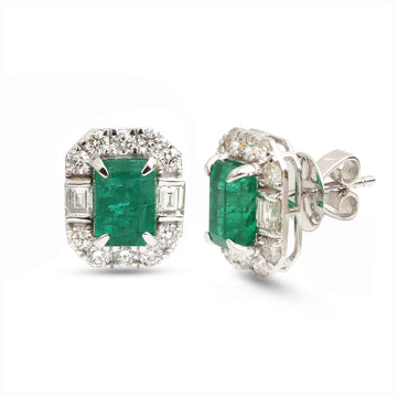 JPERG-4189/11602 Emerald Diamond Earring | 18K