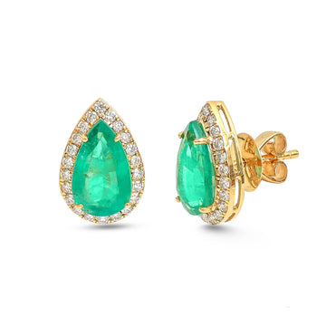 JPERG-4192/11605 Emerald Diamond Earring | 18K