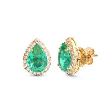 JPERG-4197/11611 Emerald Diamond Earring | 18K