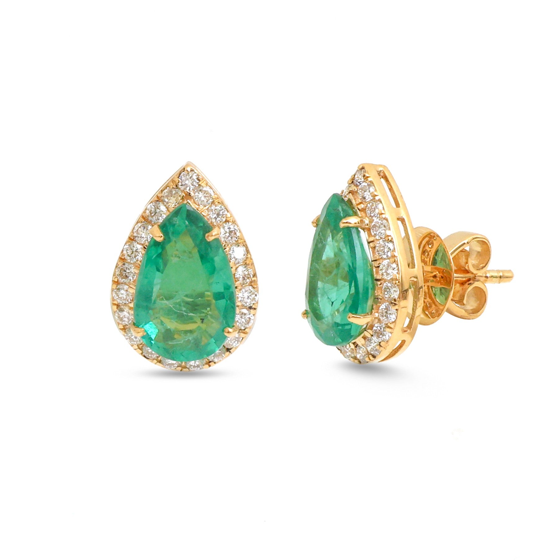 JPERG-4198/11612 Emerald Diamond Earring | 18K
