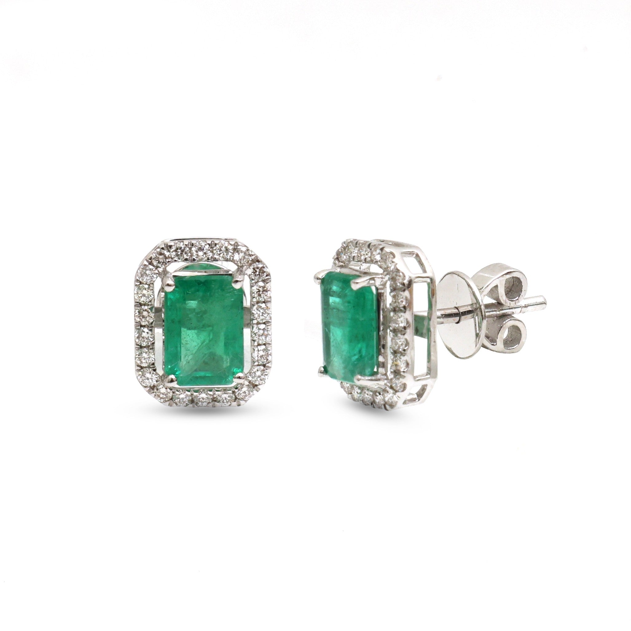 JPERG-4199/11614 Diamond Emerald Earring | 14K