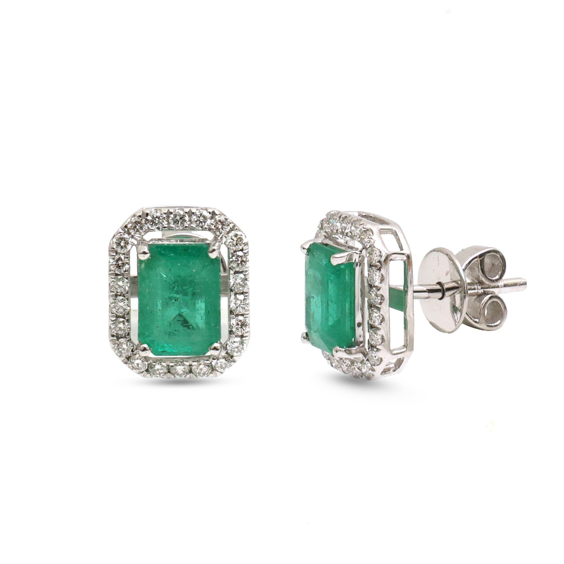 JPERG-4201/11616 Diamond Emerald Earring | 14K