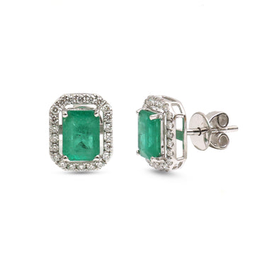 JPERG-4201/11616 Diamond Emerald Earring | 14K