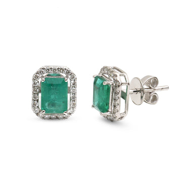 JPERG-4202/11617 Diamond Emerald Earring | 18K
