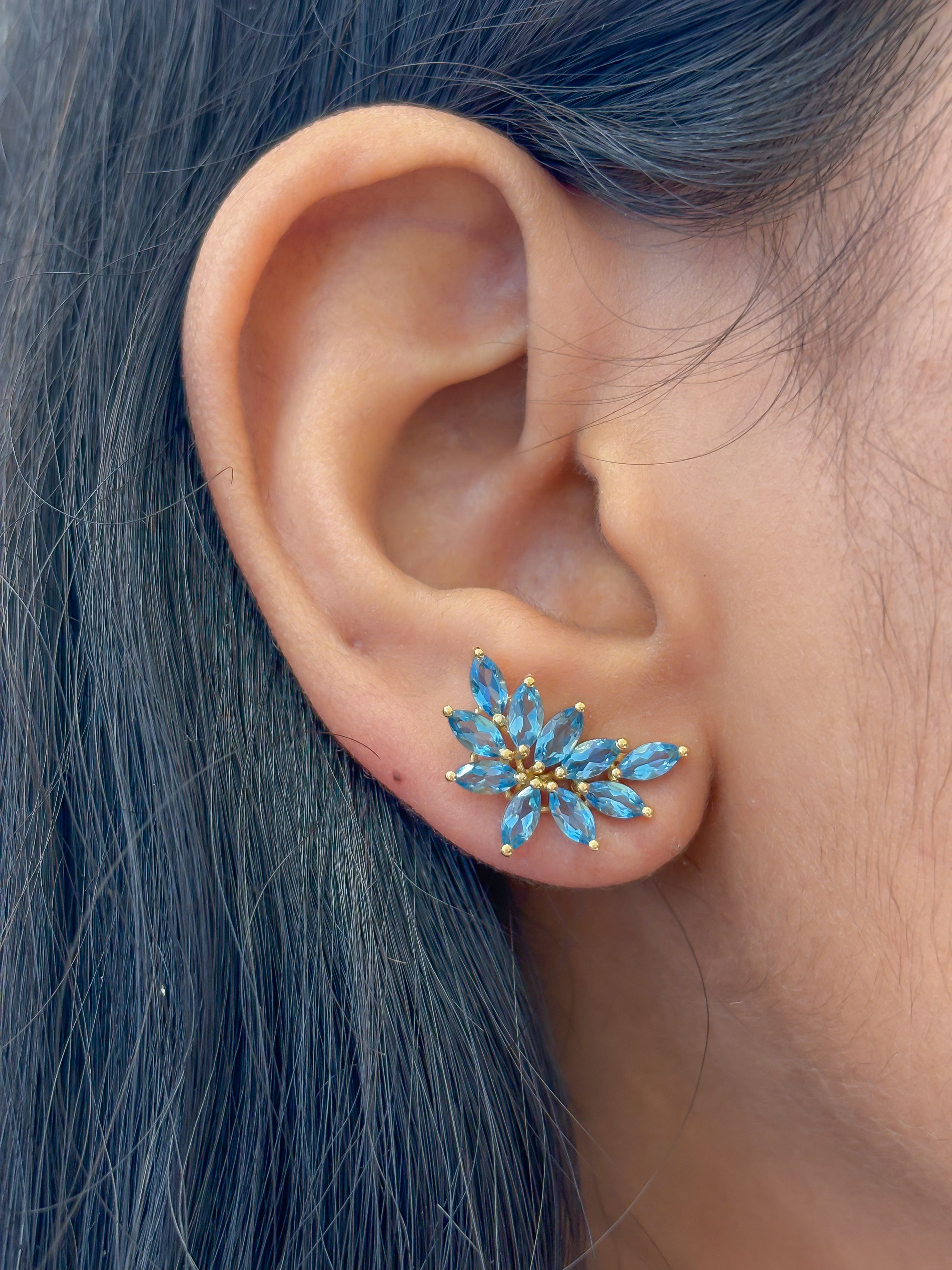 JPERG-4208/11633 Aquamarine Earring | 18K