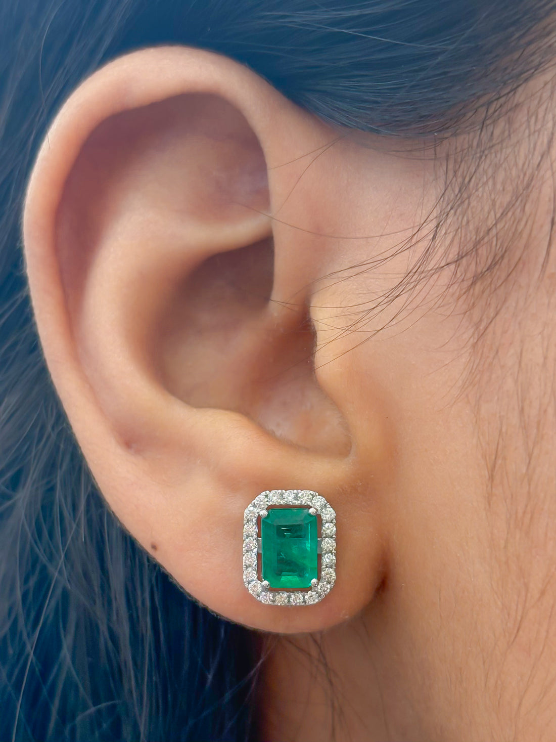 JPERG-4212/11641 Diamond Emerald Earring | 14K
