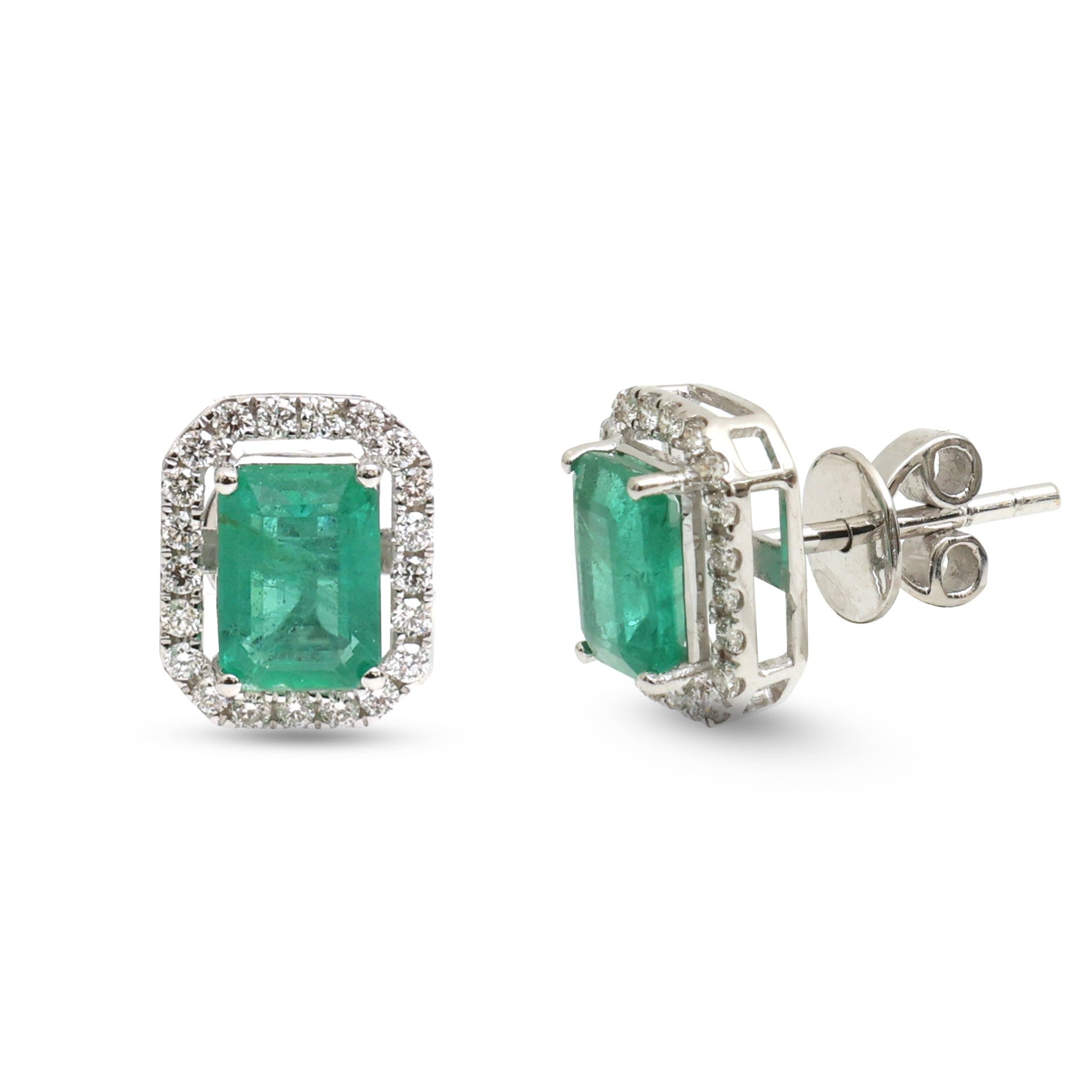 JPERG-4212/11641 Diamond Emerald Earring | 14K