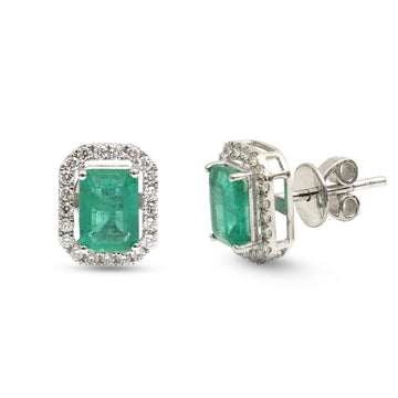 JPERG-4212/11641 Diamond Emerald Earring | 14K