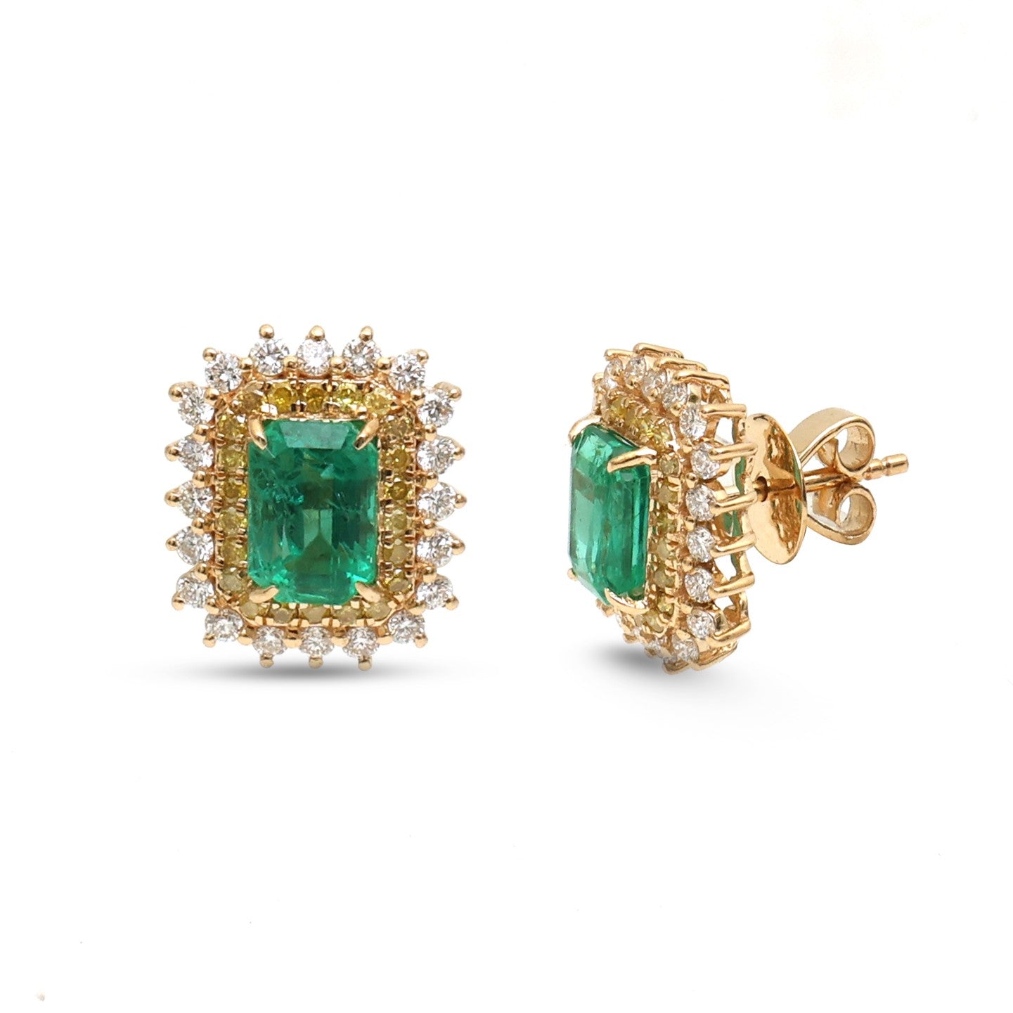 JPERG-4215/11653 Emerald Yellow Diamond Diamond Earring | 18K