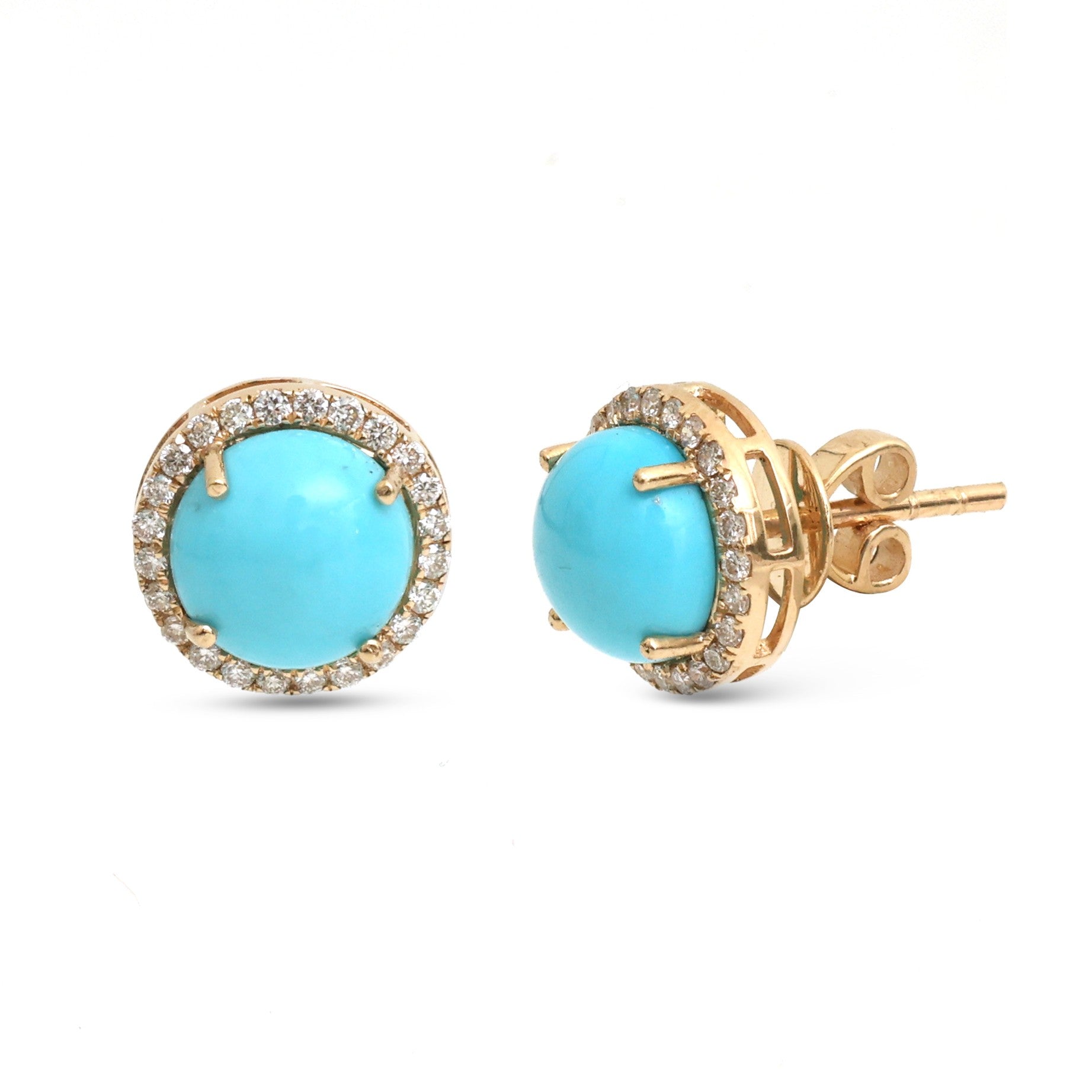 JPERG-4222/11721 Diamond Turquoise Earring | 14K