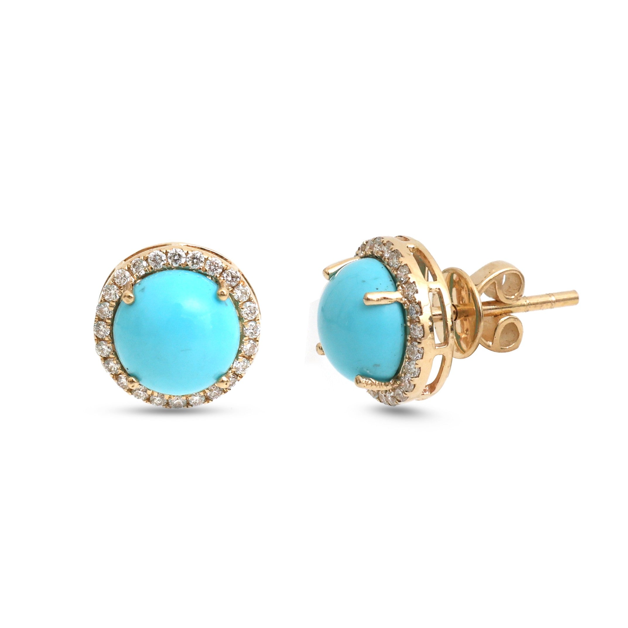 JPERG-4223/11722 Diamond Turquoise Earring | 14K
